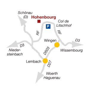 Plan d'accès au château du Hohenbourg