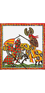 illustration Destriers du codex manese du Moyen Age