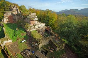 vue aérienne château du Schoeneck